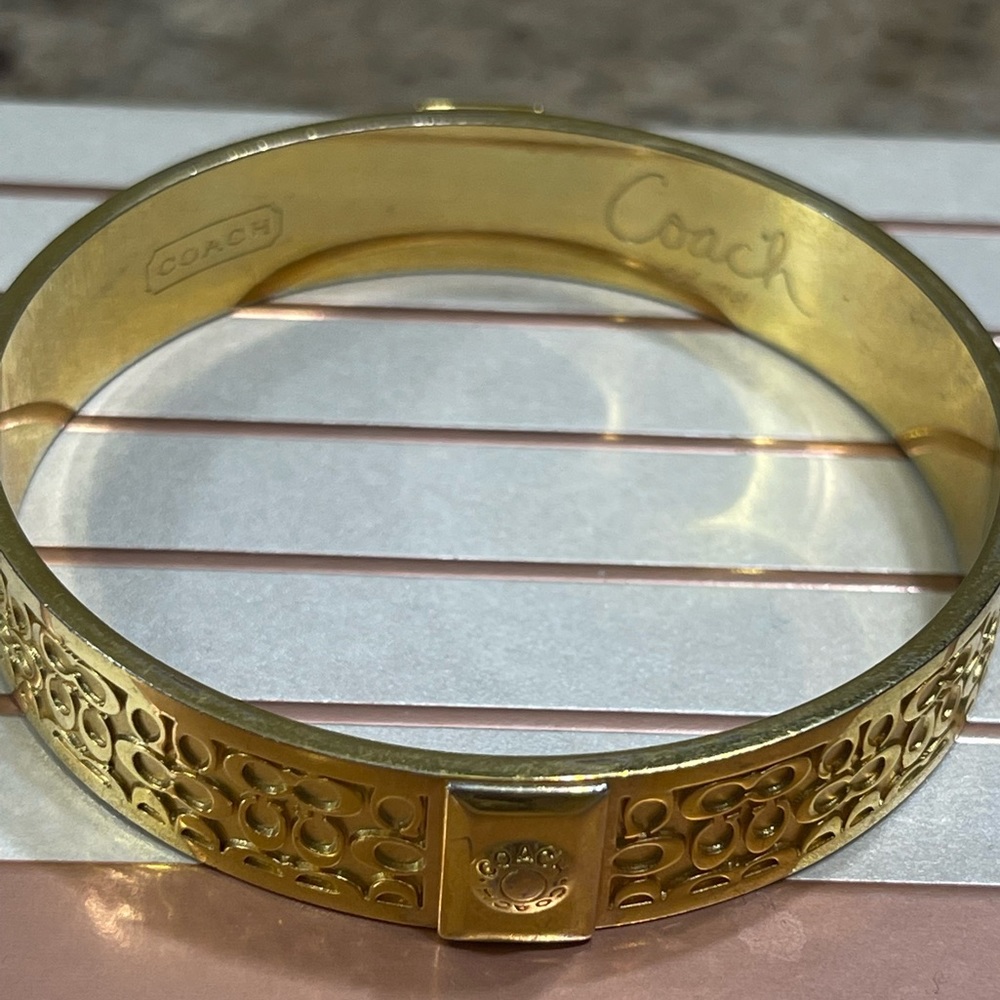 Gold bracelet/Bangle COACH Great Condition- stackable/OBO